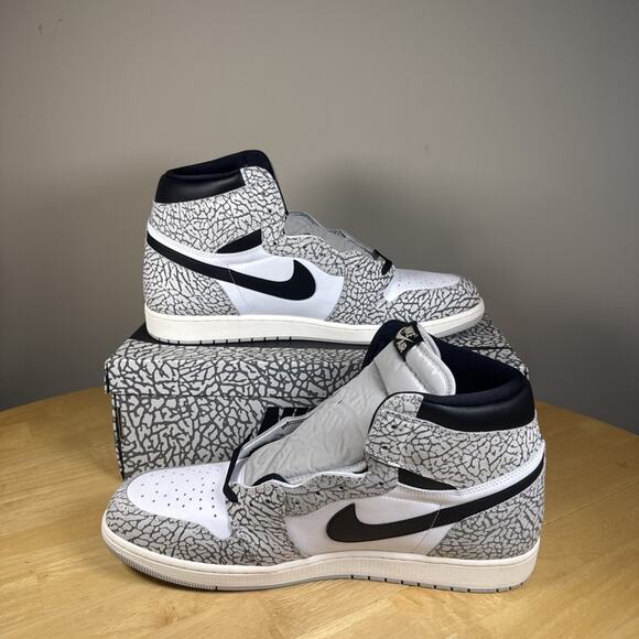 Size 18 - Jordan 1 Retro OG High White Cement Brand NEW OG BOX & Extra Laces main image 10